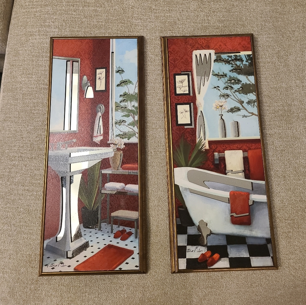 Two bathroom pictures